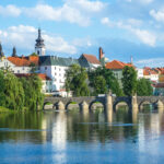Pohled na historický most v Písku